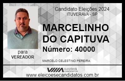 Candidato MARCELINHO DO CAPITUVA 2024 - ITUVERAVA - Eleições