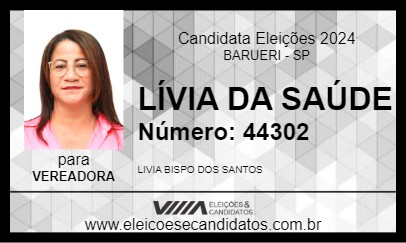 Candidato LÍVIA DA SAÚDE 2024 - BARUERI - Eleições