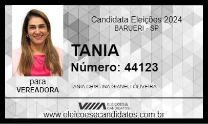 Candidato TANIA 2024 - BARUERI - Eleições