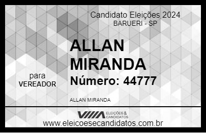 Candidato ALLAN MIRANDA 2024 - BARUERI - Eleições