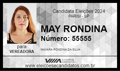 Candidato MAY RONDINA 2024 - PARISI - Eleições