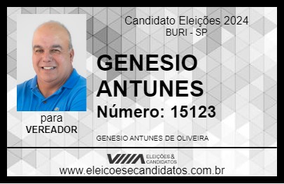 Candidato GENESIO ANTUNES 2024 - BURI - Eleições