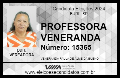 Candidato PROFESSORA VENERANDA 2024 - BURI - Eleições