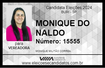 Candidato MONIQUE DO NALDO 2024 - BURI - Eleições