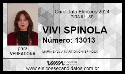 Candidato VIVI SPINOLA 2024 - PIRAJU - Eleições