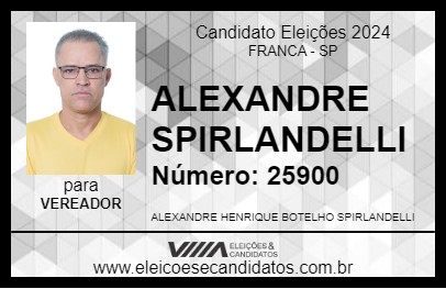 Candidato ALEXANDRE SPIRLANDELLI 2024 - FRANCA - Eleições