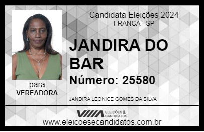 Candidato JANDIRA DO BAR 2024 - FRANCA - Eleições