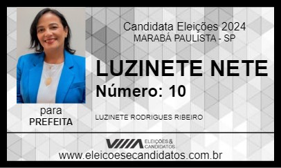 Candidato LUZINETE NETE 2024 - MARABÁ PAULISTA - Eleições