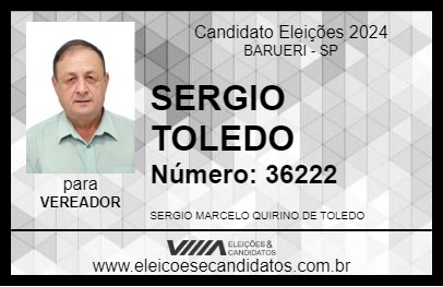 Candidato SERGIO TOLEDO 2024 - BARUERI - Eleições