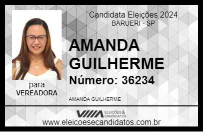 Candidato AMANDA GUILHERME 2024 - BARUERI - Eleições