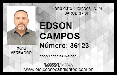 Candidato EDSON CAMPOS 2024 - BARUERI - Eleições