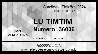 Candidato LU TIMTIM 2024 - BARUERI - Eleições