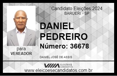 Candidato DANIEL PEDREIRO 2024 - BARUERI - Eleições