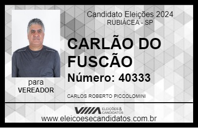 Candidato CARLÃO DO FUSCÃO 2024 - RUBIÁCEA - Eleições