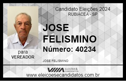 Candidato JOSE FELISMINO 2024 - RUBIÁCEA - Eleições