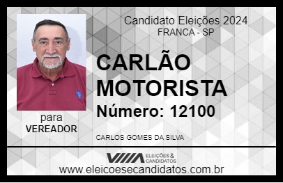 Candidato CARLÃO MOTORISTA 2024 - FRANCA - Eleições