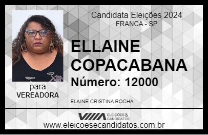 Candidato ELLAINE COPACABANA 2024 - FRANCA - Eleições