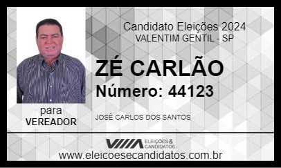 Candidato ZÉ CARLÃO 2024 - VALENTIM GENTIL - Eleições