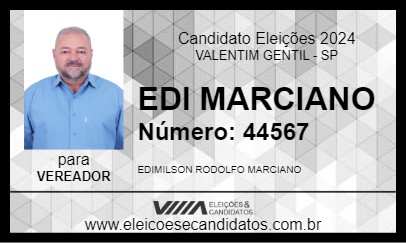 Candidato EDI MARCIANO 2024 - VALENTIM GENTIL - Eleições