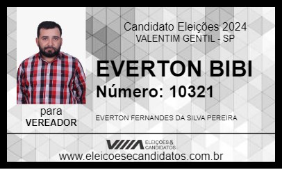 Candidato EVERTON BIBI 2024 - VALENTIM GENTIL - Eleições