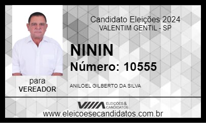 Candidato NININ 2024 - VALENTIM GENTIL - Eleições