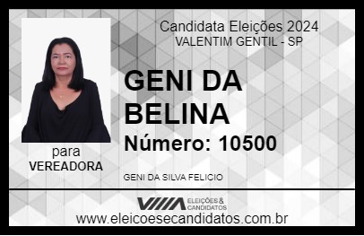 Candidato GENI DA BELINA 2024 - VALENTIM GENTIL - Eleições