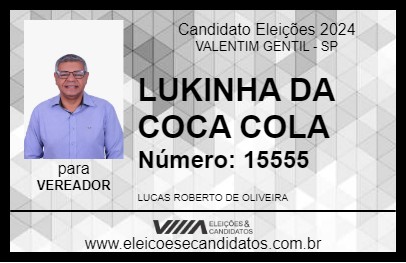 Candidato LUKINHA DA COCA COLA 2024 - VALENTIM GENTIL - Eleições