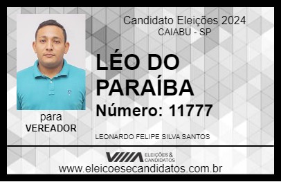 Candidato LÉO DO PARAÍBA 2024 - CAIABU - Eleições