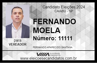 Candidato FERNANDO MOELA 2024 - CAIABU - Eleições