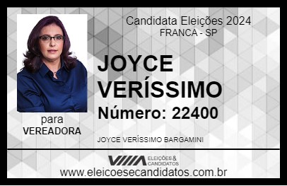 Candidato JOYCE VERÍSSIMO 2024 - FRANCA - Eleições