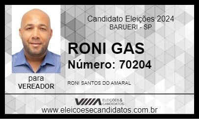 Candidato RONI GAS 2024 - BARUERI - Eleições