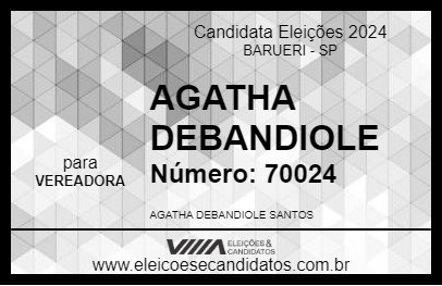 Candidato AGATHA DEBANDIOLE 2024 - BARUERI - Eleições