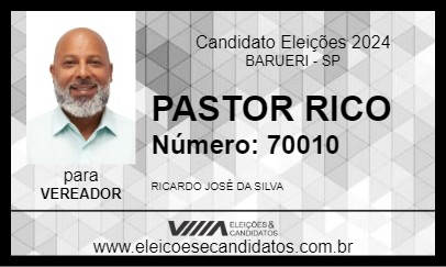 Candidato PASTOR RICO 2024 - BARUERI - Eleições