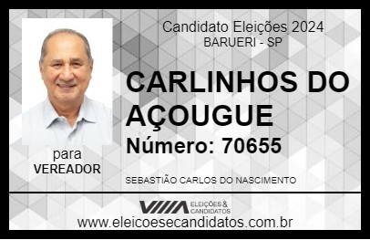 Candidato CARLINHOS DO AÇOUGUE 2024 - BARUERI - Eleições