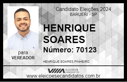 Candidato HENRIQUE SOARES 2024 - BARUERI - Eleições