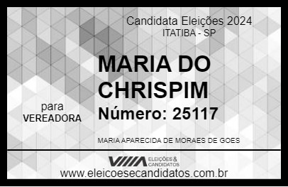 Candidato MARIA DO CHRISPIM 2024 - ITATIBA - Eleições