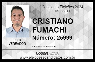 Candidato CRISTIANO FUMACHI 2024 - ITATIBA - Eleições