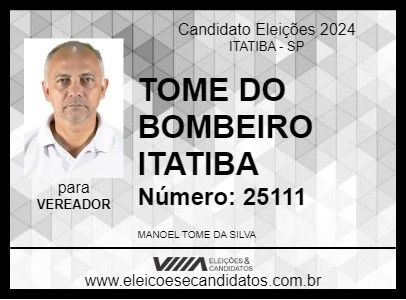 Candidato TOMÉ 2024 - ITATIBA - Eleições