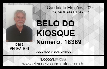 Candidato BELO DO KIOSQUE 2024 - CARAGUATATUBA - Eleições