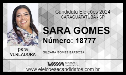 Candidato SARA GOMES 2024 - CARAGUATATUBA - Eleições