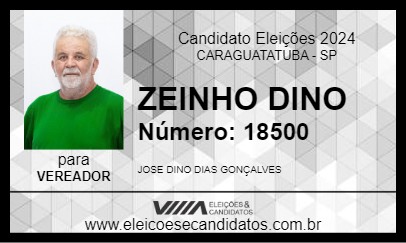 Candidato ZEINHO DINO 2024 - CARAGUATATUBA - Eleições