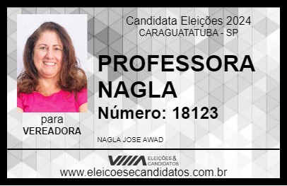 Candidato PROFESSORA NAGLA 2024 - CARAGUATATUBA - Eleições