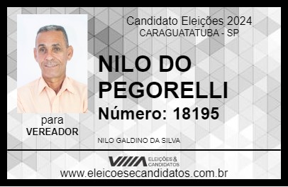 Candidato NILO DO PEGORELLI 2024 - CARAGUATATUBA - Eleições