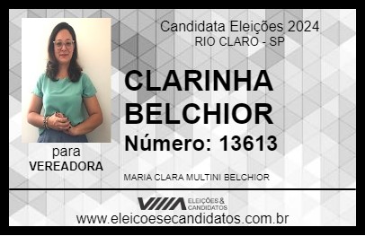 Candidato CLARINHA BELCHIOR 2024 - RIO CLARO - Eleições