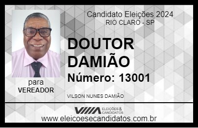 Candidato DOUTOR DAMIÃO 2024 - RIO CLARO - Eleições