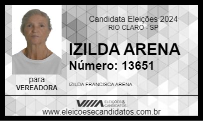 Candidato IZILDA ARENA 2024 - RIO CLARO - Eleições