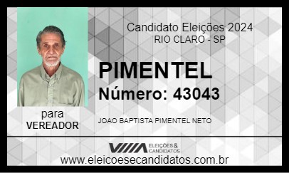 Candidato PIMENTEL 2024 - RIO CLARO - Eleições