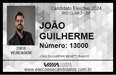 Candidato JOÃO GUILHERME 2024 - RIO CLARO - Eleições