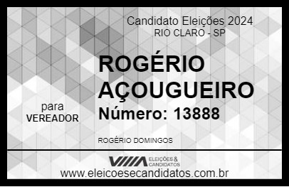 Candidato ROGÉRIO AÇOUGUEIRO 2024 - RIO CLARO - Eleições