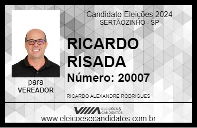 Candidato RICARDO RISADA 2024 - SERTÃOZINHO - Eleições